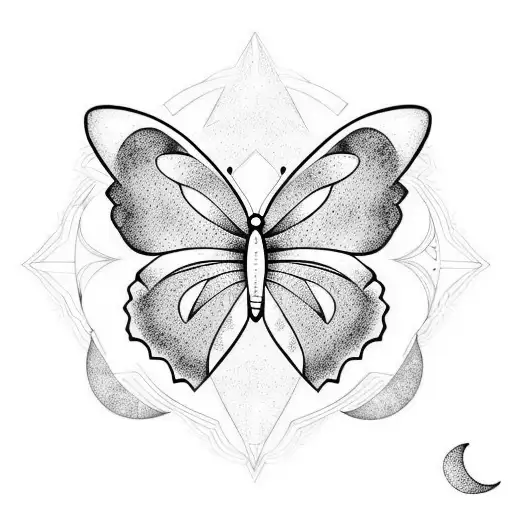 Butterfly With Moon Above It