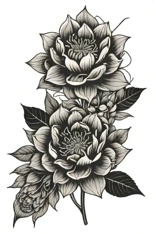 April And July Birth Flower Spine