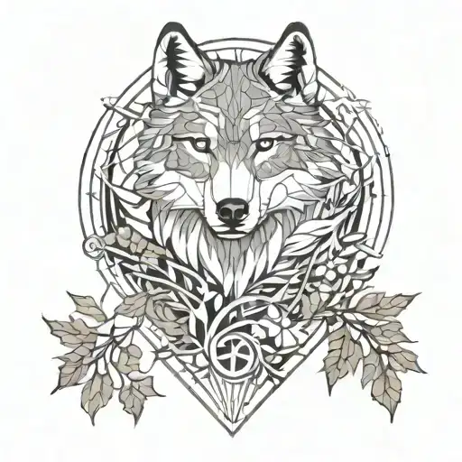 Vines Surrounding A Wolf