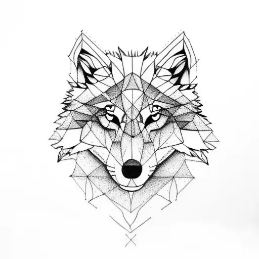 Wolf Body Trees Moon Lines