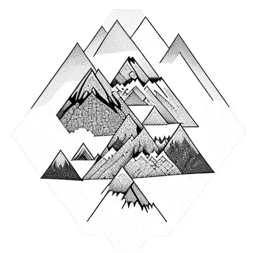 Mountain Scene In Hexoid