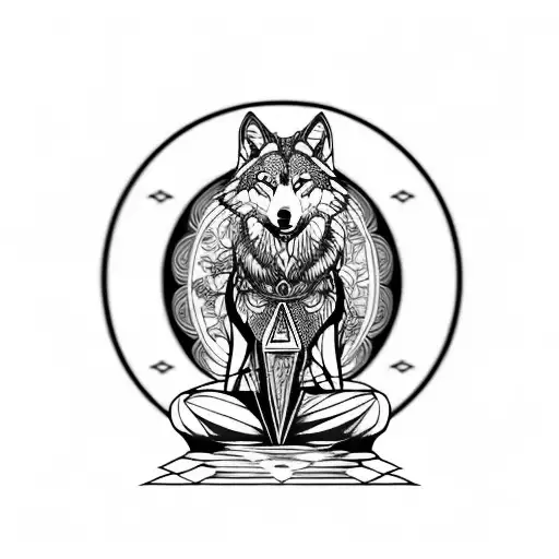 Dmt Wolf Meditating In Lost Time And Space