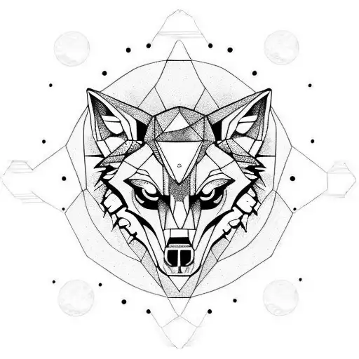 Wolf Skull As The Phases Of The Moon