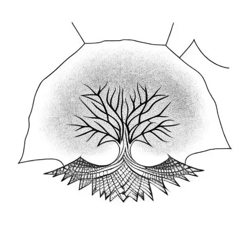 Tree With A Crow Flying