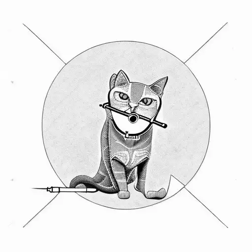 Cool Cat Smoking Monocle