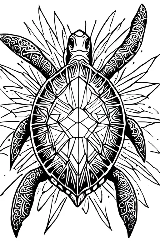 Turtle Swimming Tattoo