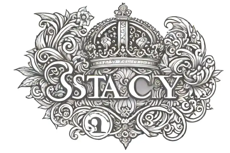 The Name Stacy With A Queen Crown Resting On Top Of The S