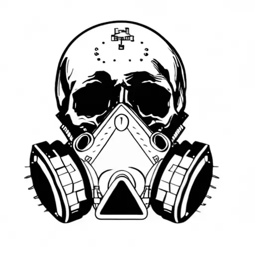 A Skull With A Gas Mask
