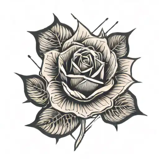 Golden Rose Growing Out Of The Ground