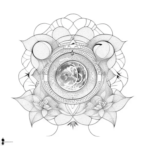 Finobacci With Moon And Dogwood Flower