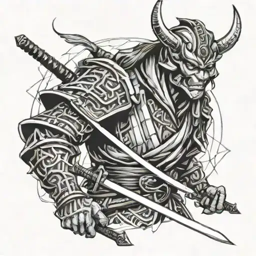 Demon Samurai With Sword