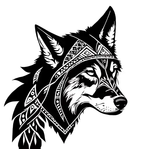 Indian And Wolf