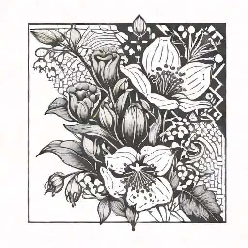 Poppy Flower And Lily Of The Valley Flower