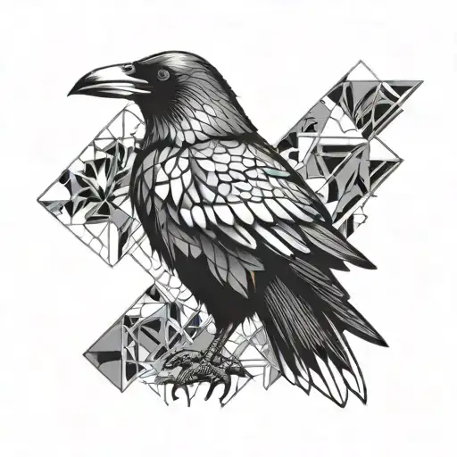 Crow Made With Geometric
