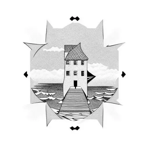 Open Door Leading To The Ocean