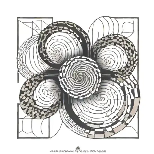 Kaizen Symbol Emerging From Surrounding Fibonacci Sequence