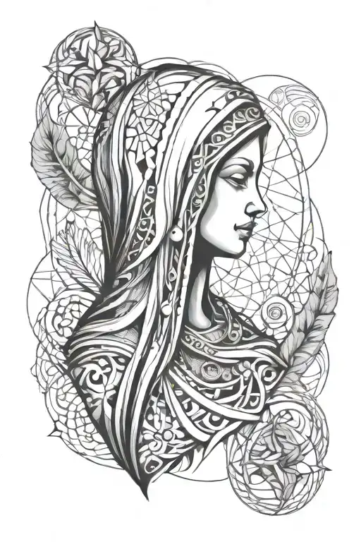 The Virgin Mary With Shamanic Symbolism- Love And Animals-