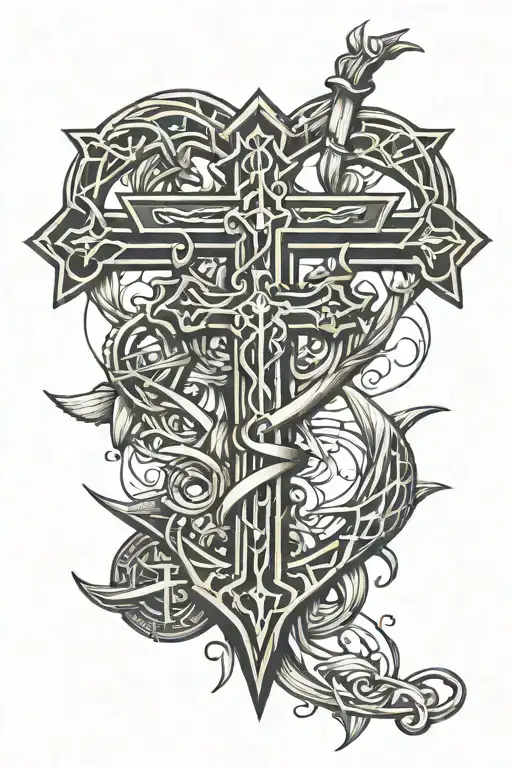 Crucifix Heart Anchor Intertwined