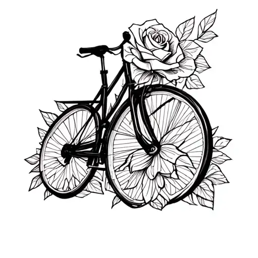 Bicycle In Black Rose