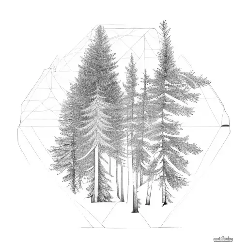 Nature With Fading Pine Trees