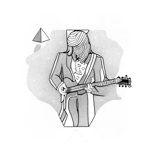 Male Guitarist Mountain Night Psychedelic