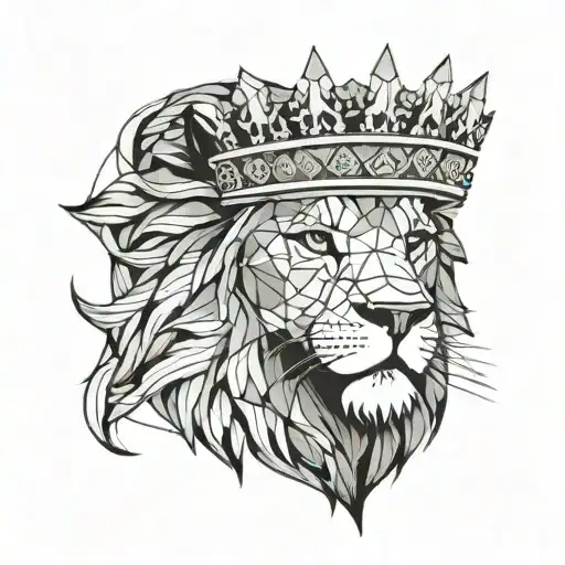 A Lion Head Wearing Crown Which Is Looks Like World