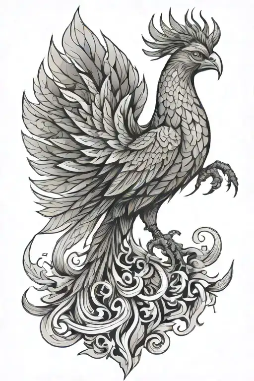 Phoenix In The Form Of An Invention Drawing