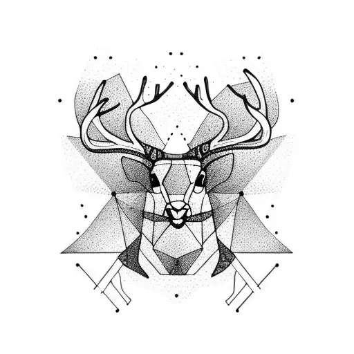 Stag And Moth In Woods