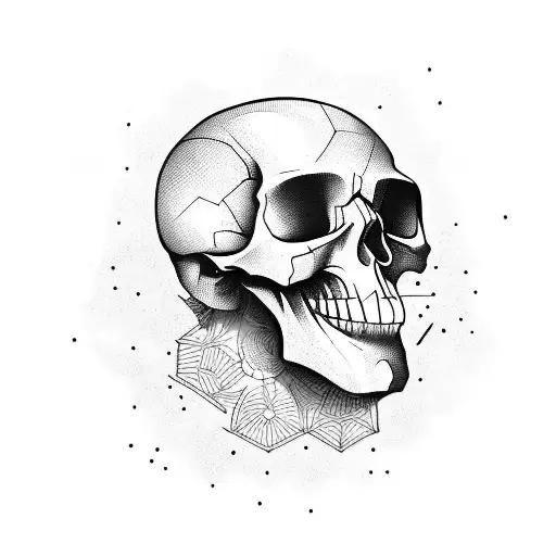 Black Skull Open Mouth