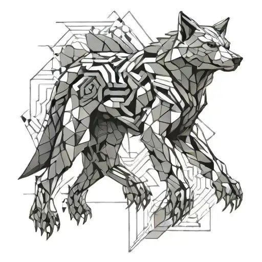 Robotic Wolf Jump Attacking