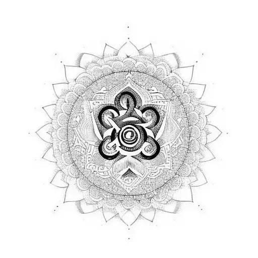 Om Symbol With Psychedelic Patterns