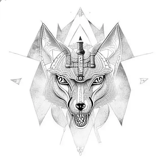 Anubis With Gothic Eye And Kaleidoscopic