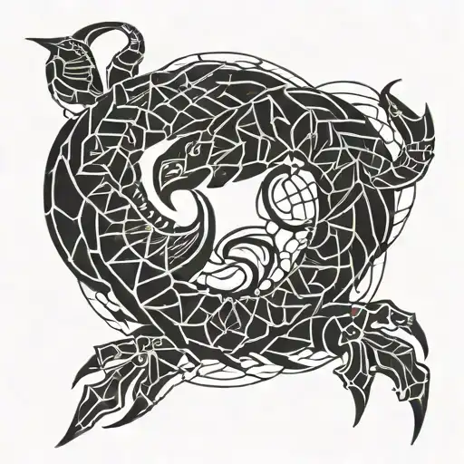 Scorpio Symbol Incorporating Elements Of Tribal