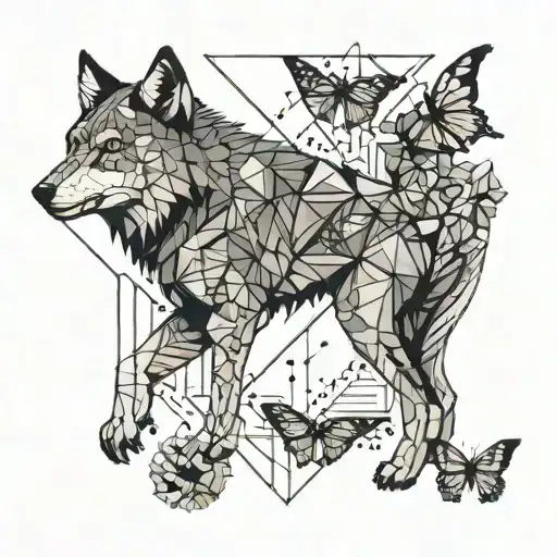 Wolf And Butterfly Emerging