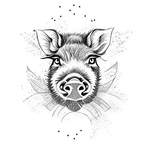 Small Minimalist Wild Boar One Line