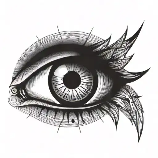 An Eye With A Sun Full Of Line