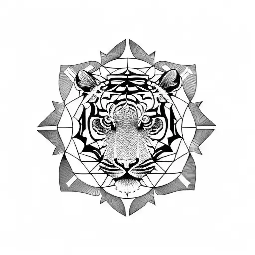 Tiger Head In A Mandala