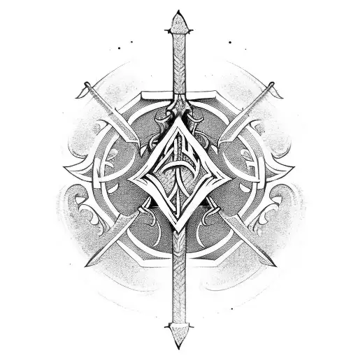 Medieval Sword With Viking Runes