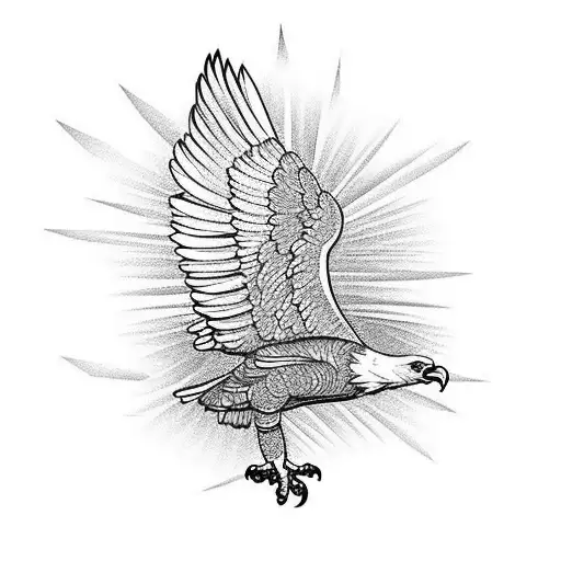 Eagle With A Mother In His Back