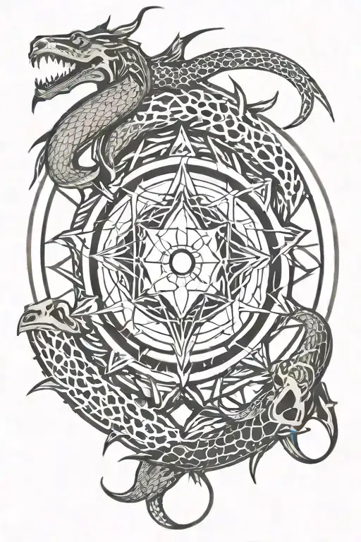 Transmutation Circle And Ouroboros Snake