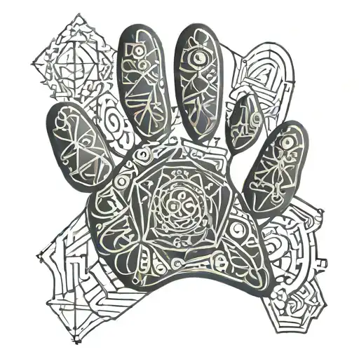Dog Paw Disguised As A Hasma Hand