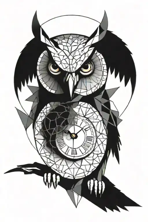 Owl Holds A Clock