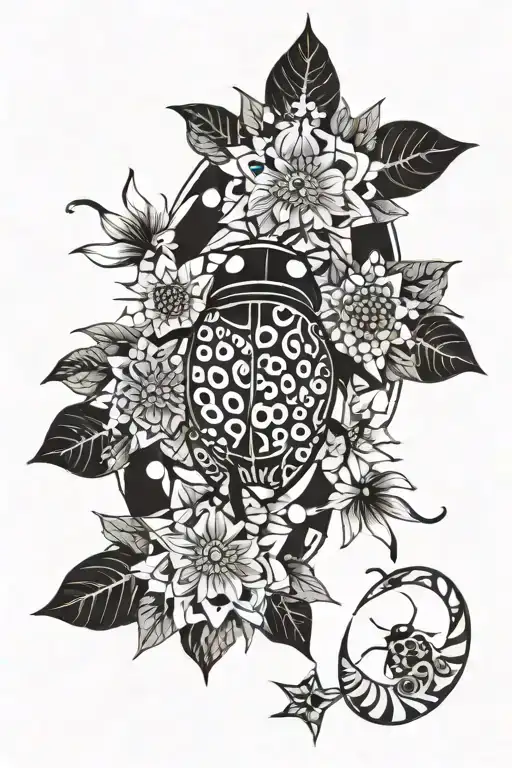 Birth Flowers Lady Bug Stars Moon And Sun Moon