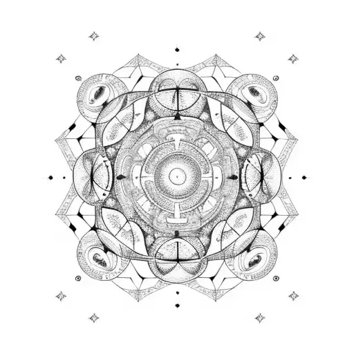 A Celestial Scene With All The Zodiac Signs Intertwined In A Mesmerizing Pattern