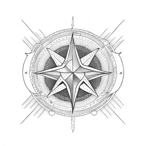 Anchot With Stara And Compass