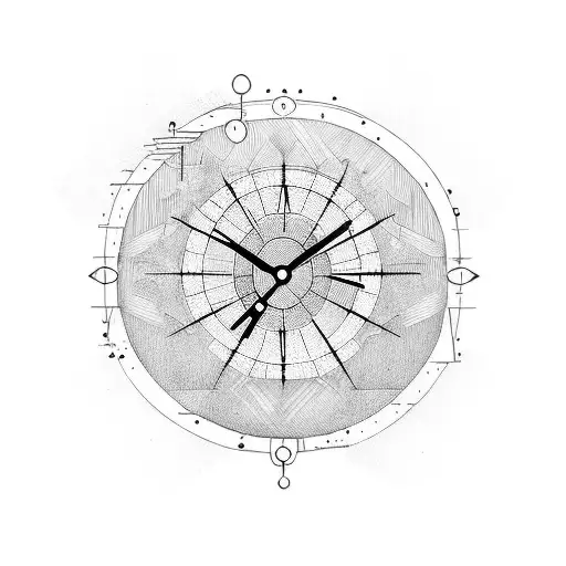 A Phrase In The Shape Of A Circle And The Hands Of The Clock Inside The Circle