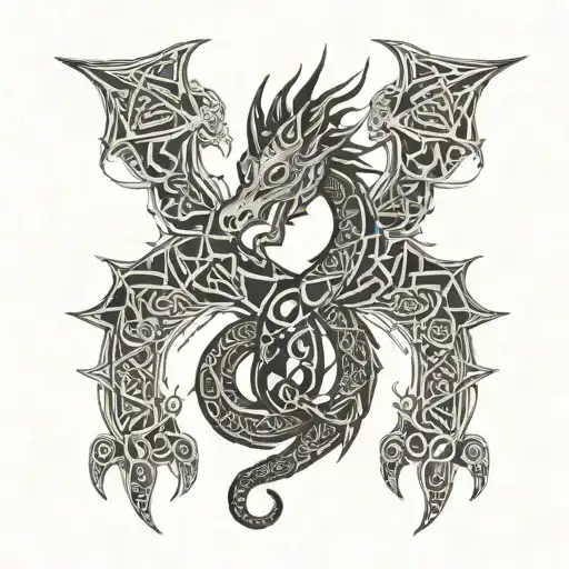 Celtic Dragon Drawn Using Circuits