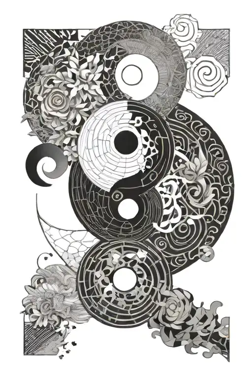 Yin Yang Blended With Kaizen Word