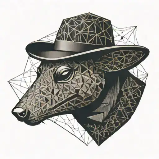 Lab Mouse Wearing A Plague Doctor Mask Surrounded By A Geometric Background