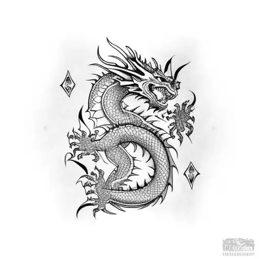 Playing Cards With Dragon